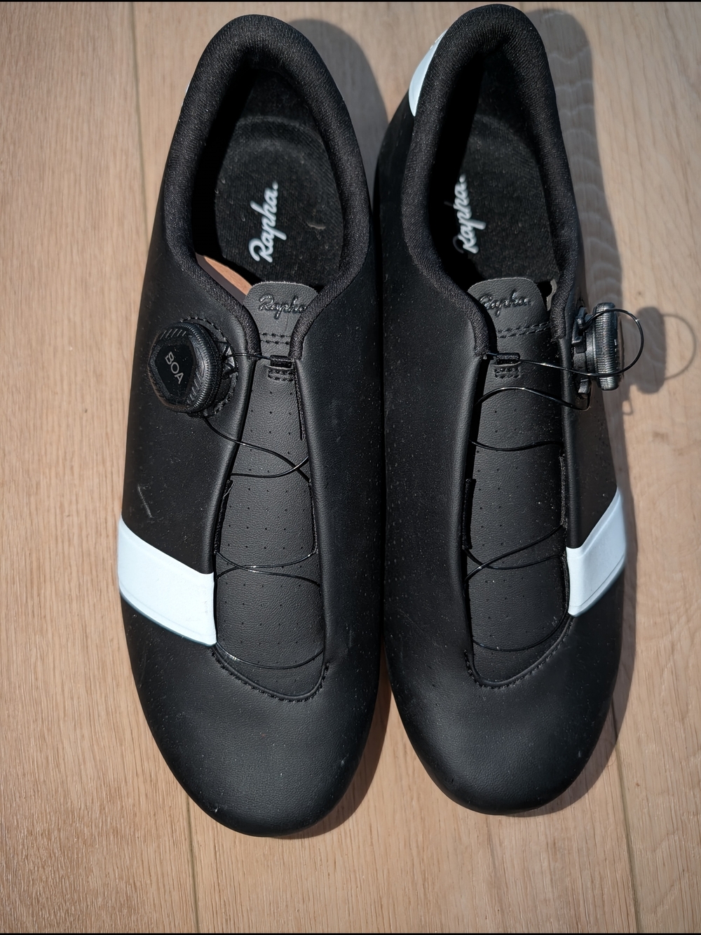 Rapha Men's Black Cycling Shoes with White Accent